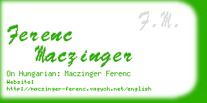 ferenc maczinger business card